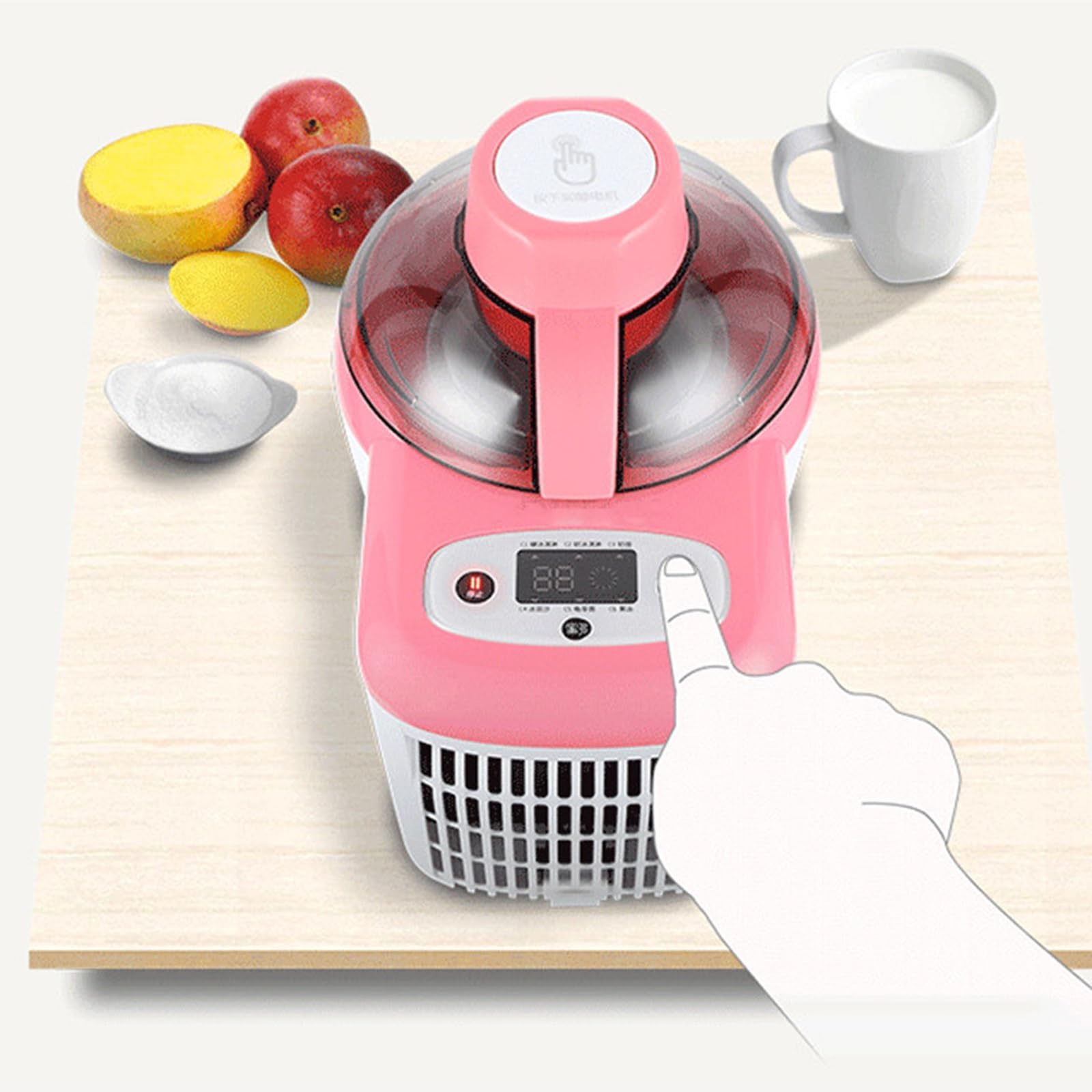 HASMI Heladera Máquina de Helados de Frutas Completamente automática for el hogar de 700ml, máquina de Helados for el hogar, máquina de postres de Yogur de 220V Hacer Helado (Color : A), Dingzhebo2022
