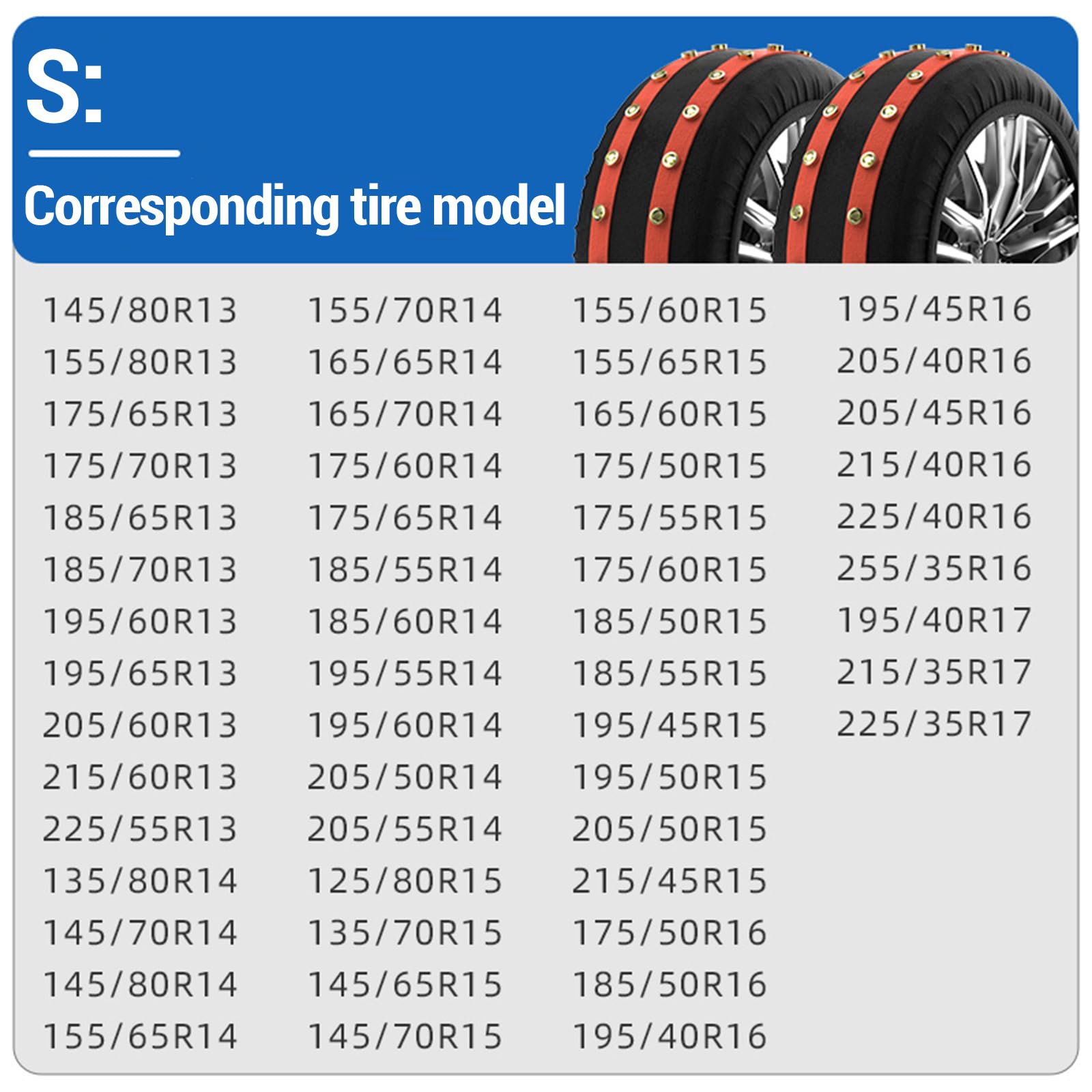 Calcetines De Nieve para Coche,Calcetines para NeumáTicos para Coche,Cadena De Nieve Textil para NeumáTicos,Reducir El Riesgo,para VehíCulos De Uso Diario