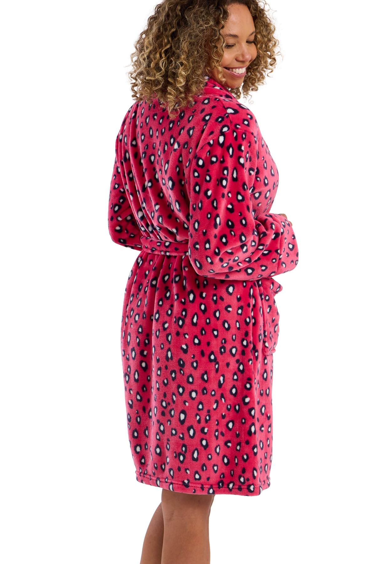 Indigo Sky Tanya-Accappatoio in Pile con Collo A Scialle Ondulato Vestaglia Donna