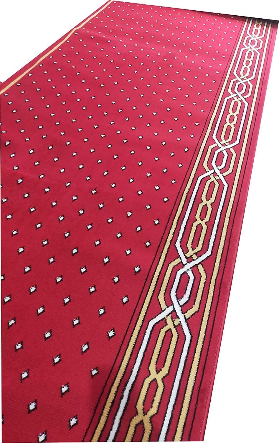 Carpet Mahal Washable Zanamaz Rolls for Prayer and Hall Size 4x50 feet Runner 0.5 inch Thickness, (Multi)