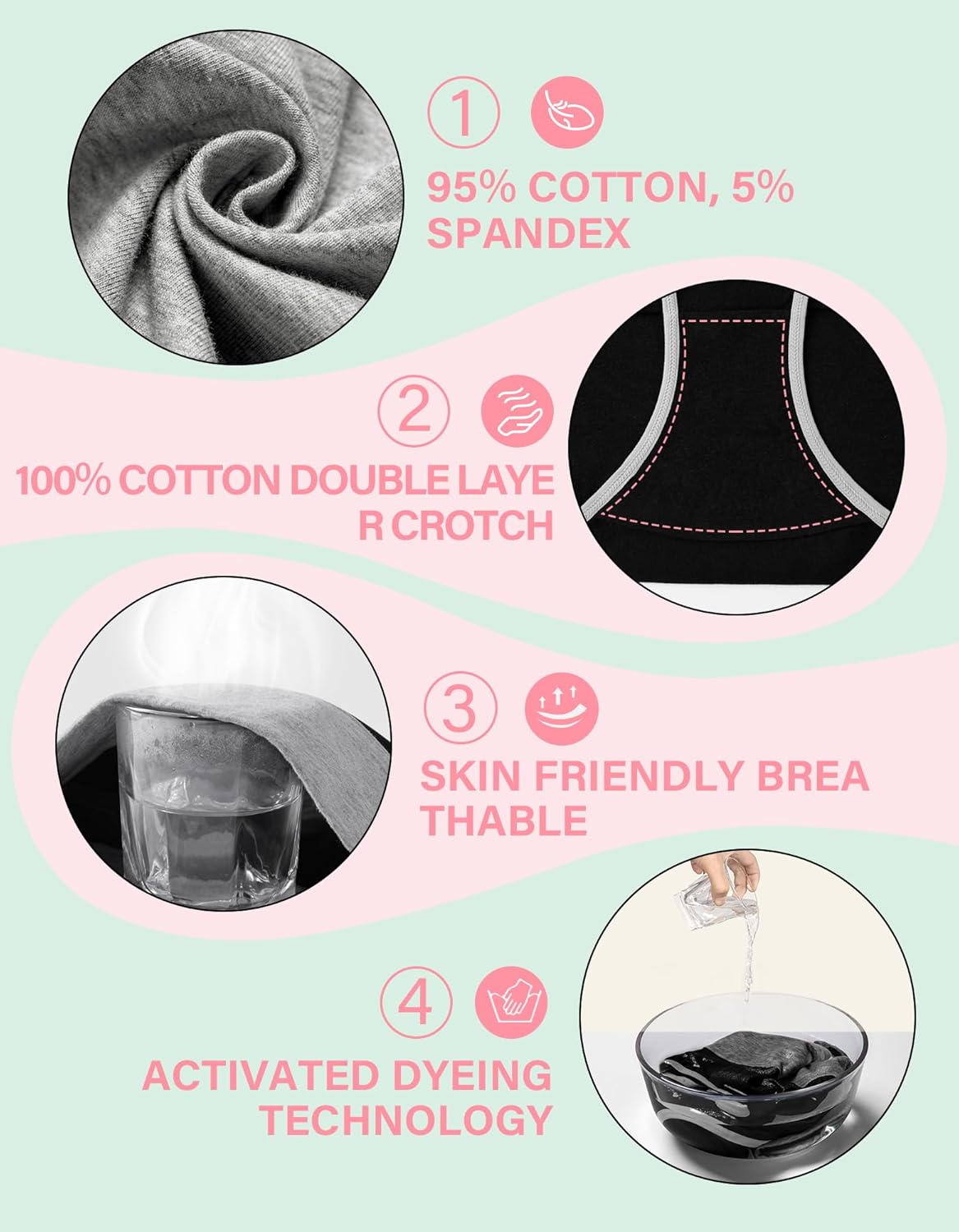 MISSWHO Cotton High Waisted Womens Underwear Soft Stretch Breathable Full Coverage Ladies Panties(Regular & Plus Size) - Image 5