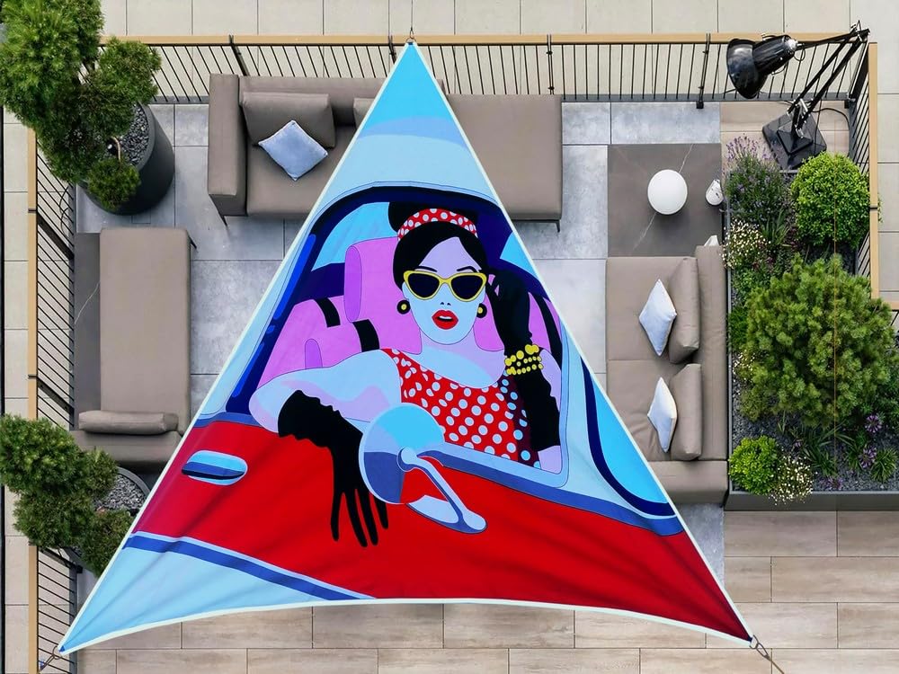 Voile d'ombrage triangulaire pour terrasse et salon de jardin moderne