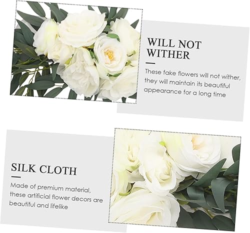 Miniatura 6 de IMIKEYA 2 letreros de esquina de flores de boda para ceremonia y recepción, decoración de flores, arco, arreglo floral, arco de boda, tela de seda,