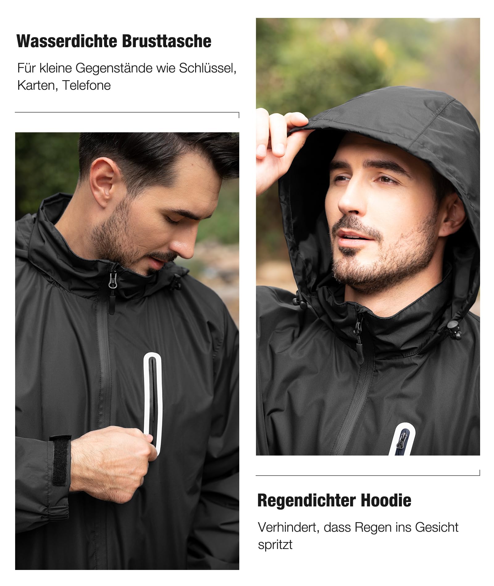 SPEEDRUN Combinaison de Pluie Imperméable et Réfléchissante Veste Imperméable Homme Rain Coat Ensemble Pluie Vêtements Pluie Moto Combinaison Pluie Pantalon de Pluie Sport Outdoor