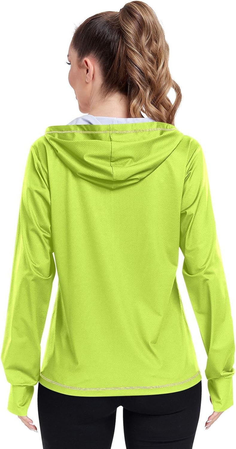Zhirexin Fluorescent Green Women's Full Zip UPF 50+ Cooling