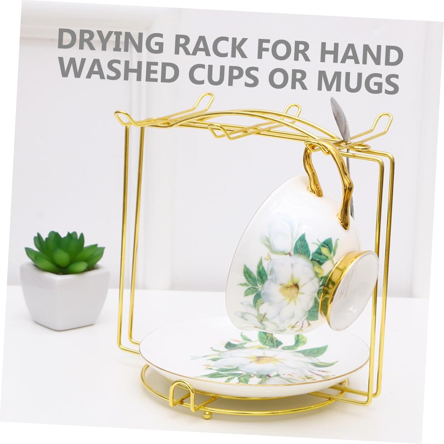 Stainless Steel Mug Holder for 4 Cups 6 Plates Cabinet