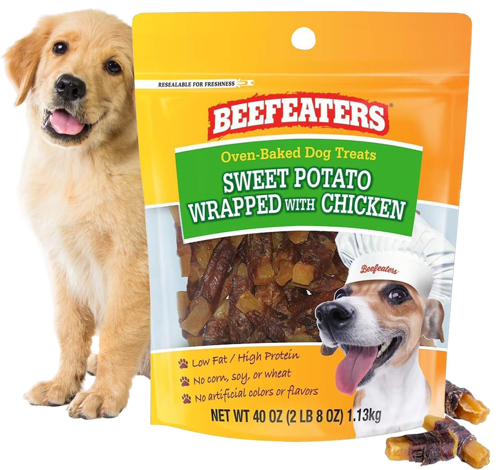 Beefeaters Sweet Potato Wrapped with Chicken Treat for Dogs | 40 oz