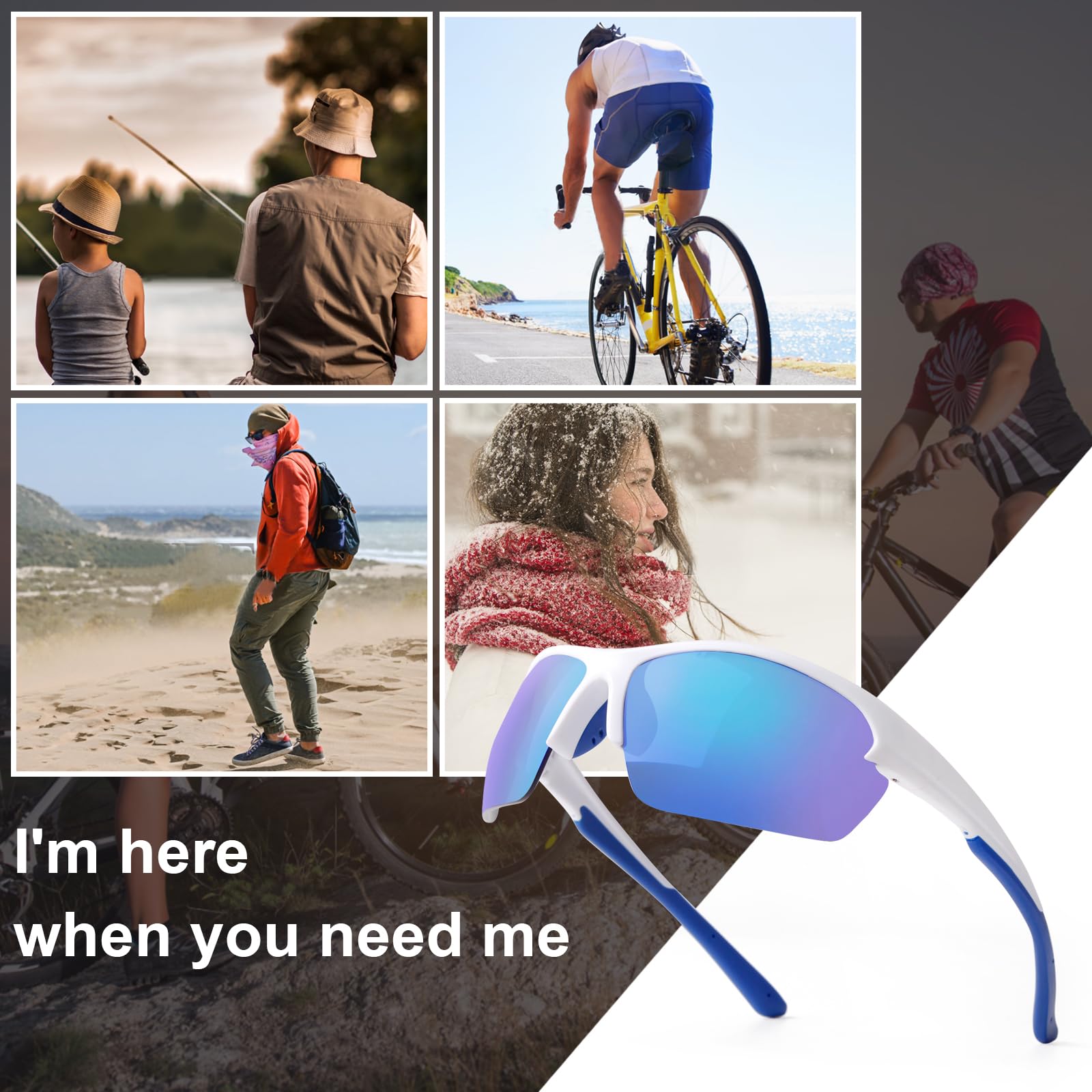 Occhiali da sole per uomo e donna, sportivi, ciclismo, corsa, guida, softball, baseball, spiaggia, volley