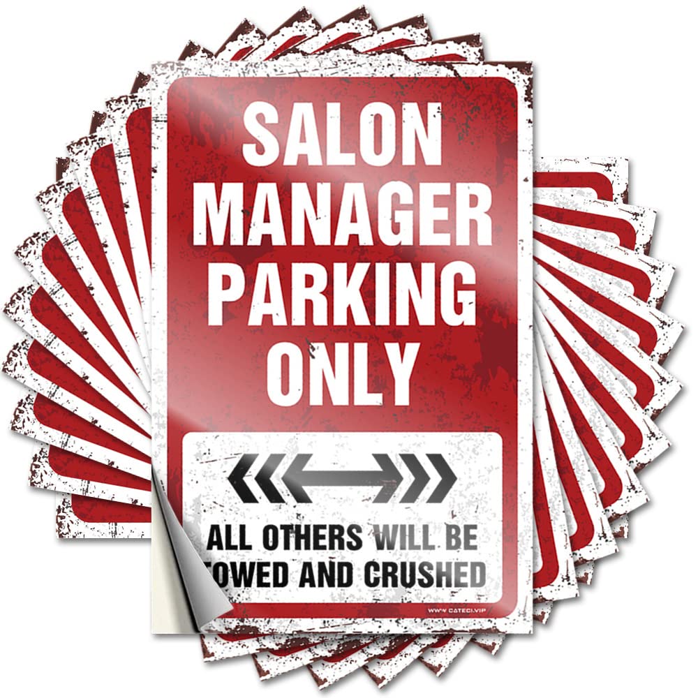 Tattoo Helmet Plastic Salon Manager Parking Only for Humor - Spring Easy Peel Removable(8X12CM)
