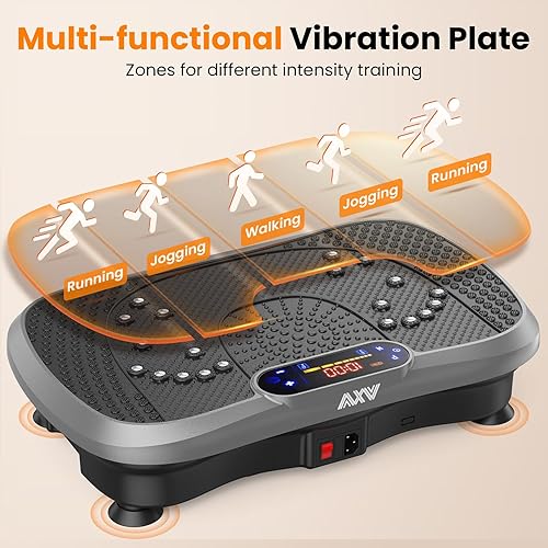 Vista 32 de AXV Plataforma de vibración para fitness, máquina de ejercicios, drenaje linfático vibratorio, agitación, agitador de cuerpo completo, soporte