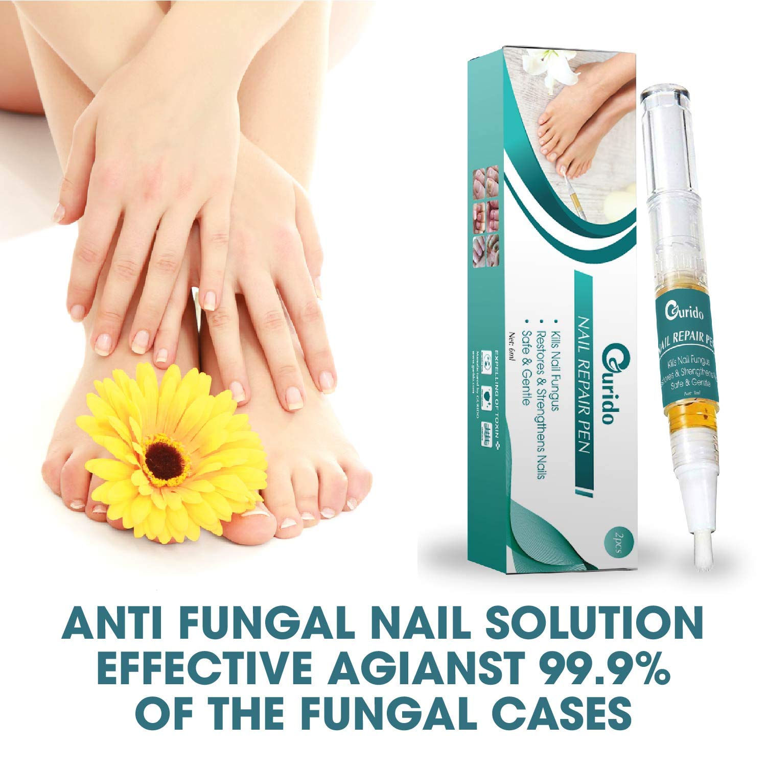GURIDO Nail Repair Pen [2 Pens] Effective Solution for Fungal and