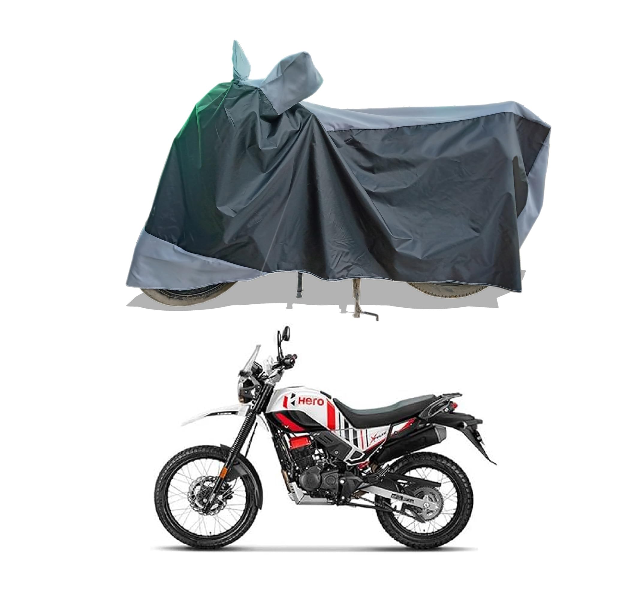 Willton™-Hero XPulse 200 4V Pro Bs6 New Bike Cover with Waterproof and Dust Proof Premium Polyester -Fabric (Large Size Gray Stripe) (B09NV22B37) Amazon Price History, Amazon Price Tracker