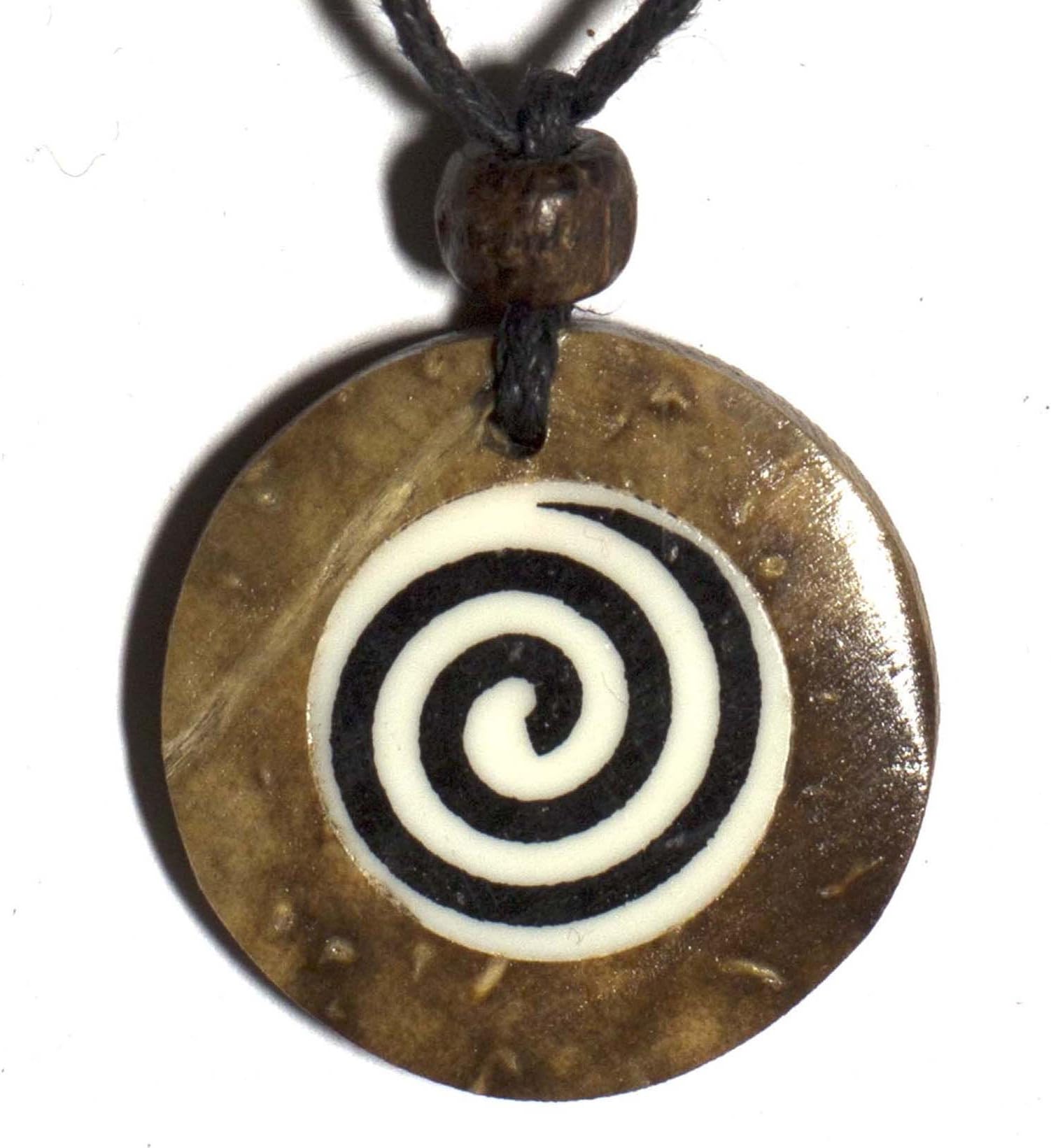 Organic Surfers Necklace White Spiral Coconut Shell Koru