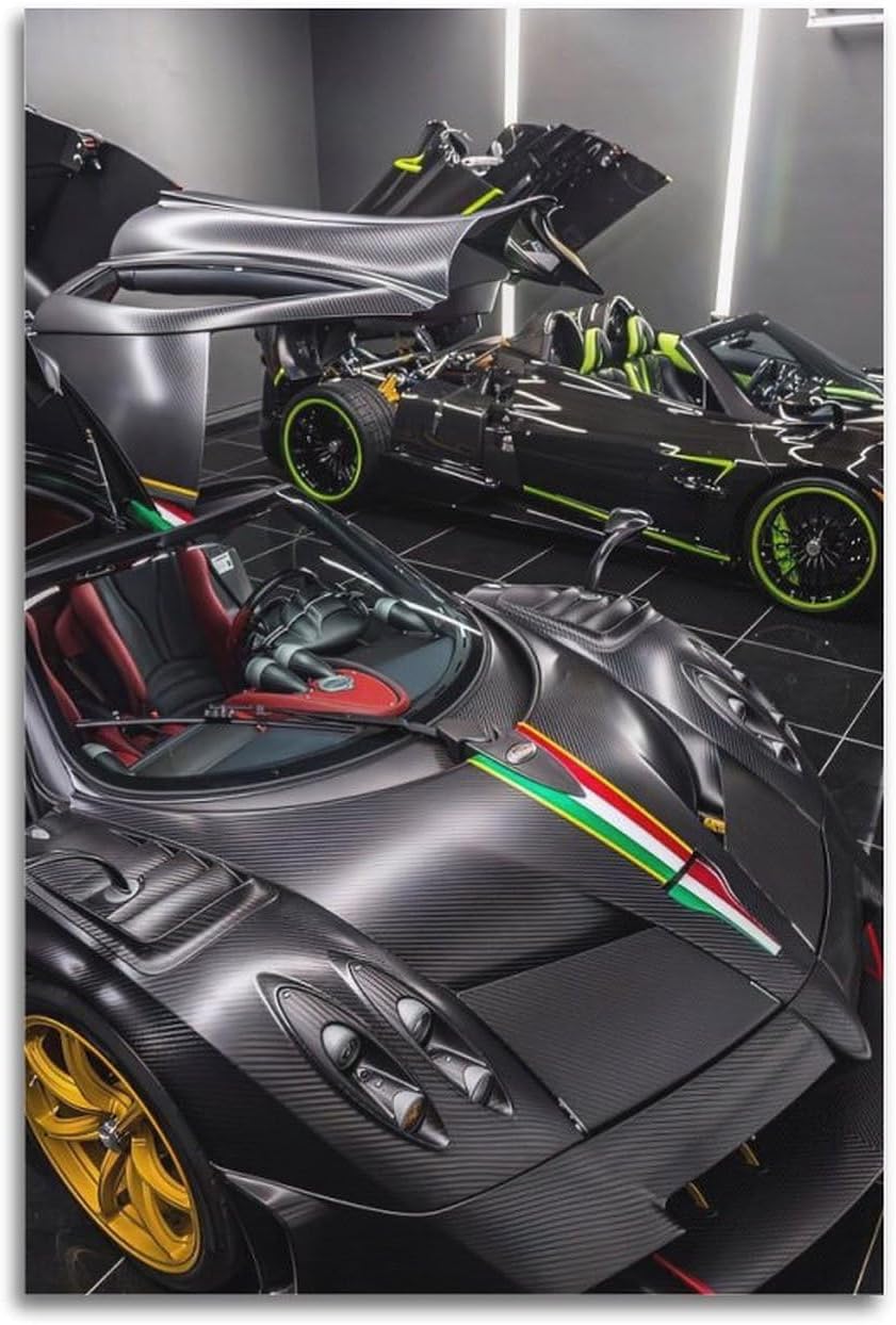 JLTC Supercar Poster Pagani Huayra Imola & Pagani Zonda LM Poster Decorative Painting Canvas Wall Posters And Art Picture Print Modern Family Bedroom Decor Posters 12x18inch(30x45cm)