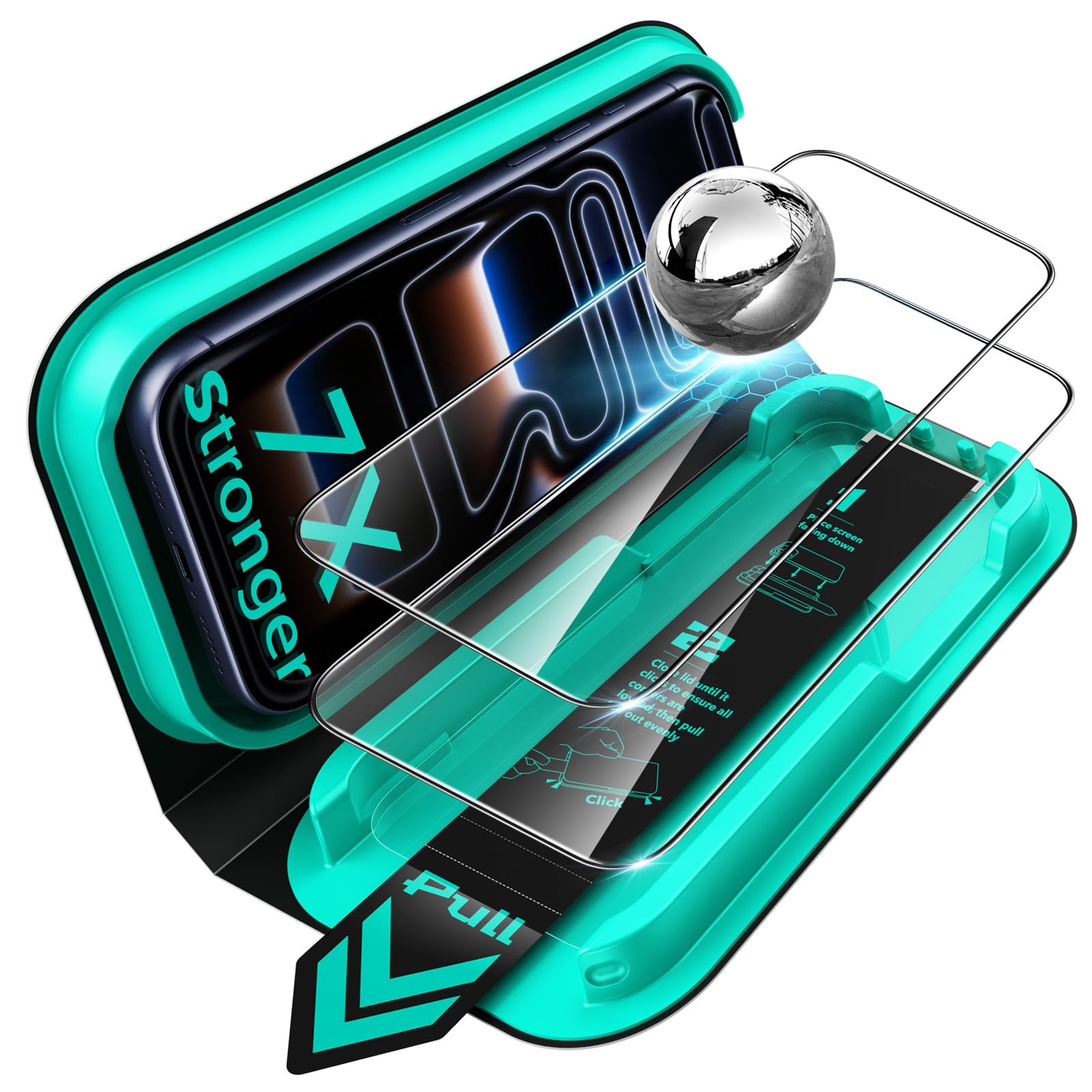 ESR Pack 2 Protector de Pantalla para iPhone 17 Pro Max, Armorite | Antigolpes 7X, Cristal Templado 9H+, Instalación Fácil, Cobertura Total, Bandeja UltraFit, Sin Burbujas, Irrompible