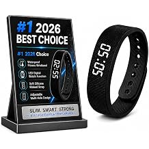 Vibrating Alarm Wristband Clock for Heavy Sleepers Wake Band Wrist Watch Silent Vibration Bracelet Loud Adults Strike Deaf People Despertar with that Won't Partner Extremely Deep Black