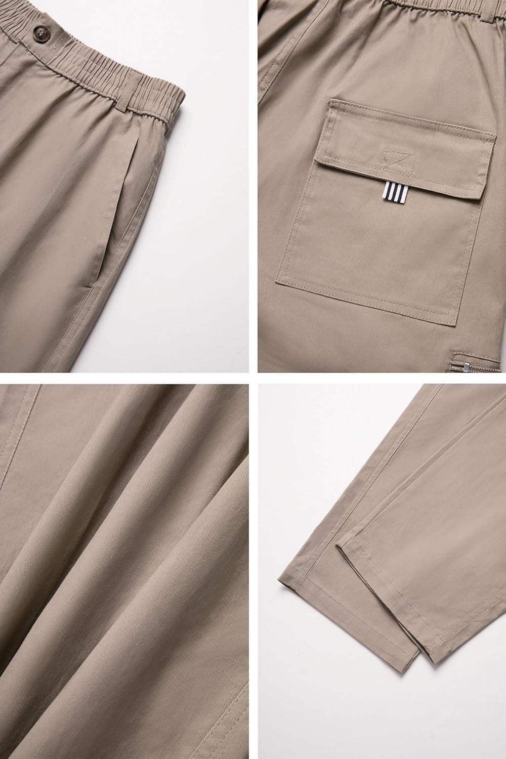 THWEI Mens Cargo Pants Casual Cotton Jogger Multi Pockets Outdoor Hiking Work Sweatpants - Image 6