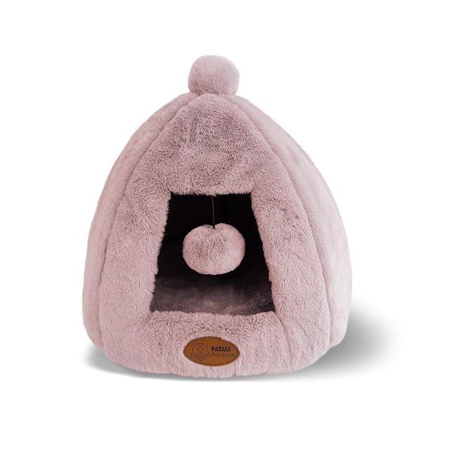 PATAM Cama para Perros Pequeños y Gatos, Caseta Gato Antideslizante, Nido de Gato de Suave Tejido de Felpa…