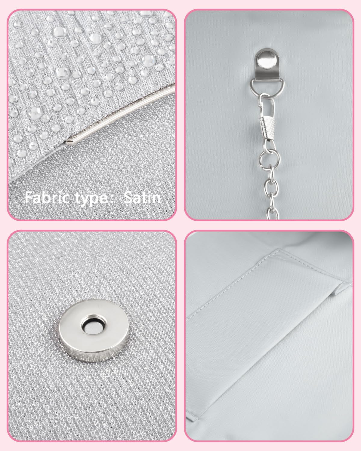 TINDTOP Clutch Purses for Women, Formal Evening Bags Suede Shoulder Envelope Party Handbags Wedding Cocktail Prom Clutches - Image 5