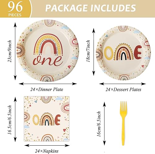 Vista 205 de gisgfim 96 Pcs Thanksgiving Fall Plates and Napkins Party Supplies Autumn Leaves Tableware Set Thanksgiving Pumpkin Maple Party Decorations Favors