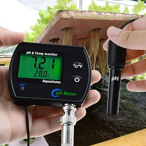 Miniatura 2 de Medidor de pH y temperatura combinado 2 en 1 Probador de calidad del agua Electrodo de pH BNC reemplazable para acuarios Tanques hidropónicos