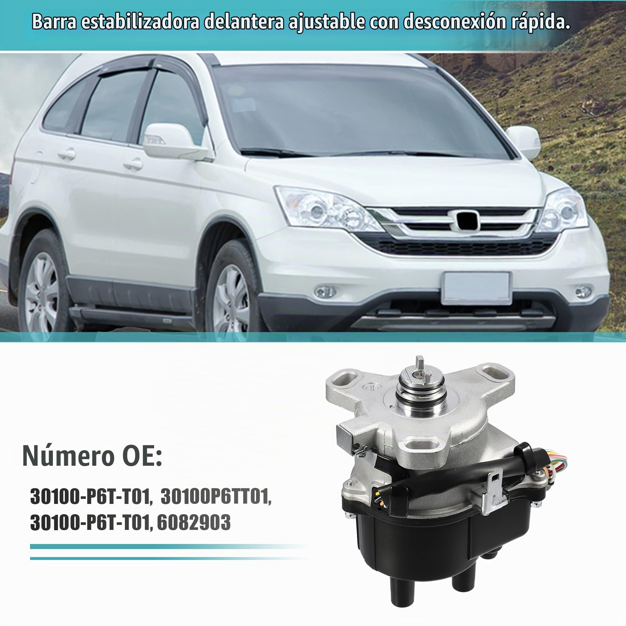 QUARKZMAN Distribuidor Encendido Para Honda Cr-V 2.0L Dohc 99-01 1Pc | Material: Metal, Plastico, Color: Negro, Plateado, Oe: 30100-P6T-T01, 6082903, Tc08A, Td74U, Tamaño: 14X12X16 Cm, 8 Pines