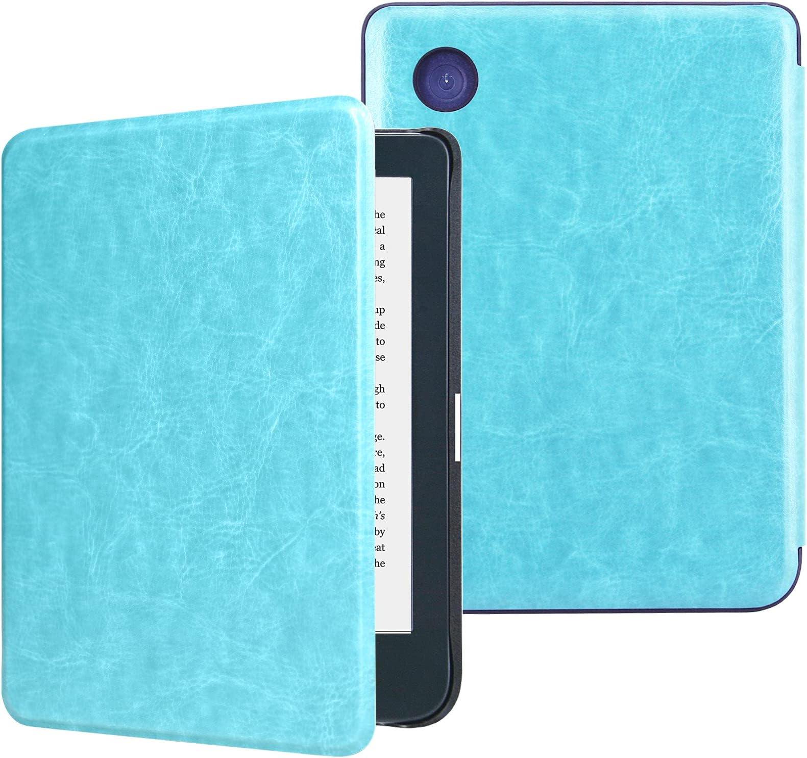 DMLuna Case for Kobo Clara Colour/Clara BW/Clara 2E 6"eReader, Ultra Slim Lightweight Folio Premium PU Leather Protective Cover with Auto Sleep/Wake Function, Sky Blue