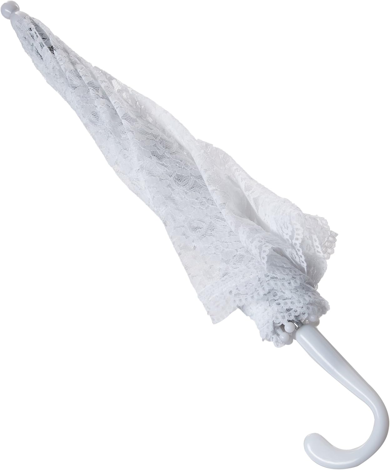Darice 35058-1 Lace Embroidered Parasol, 32-Inch, White