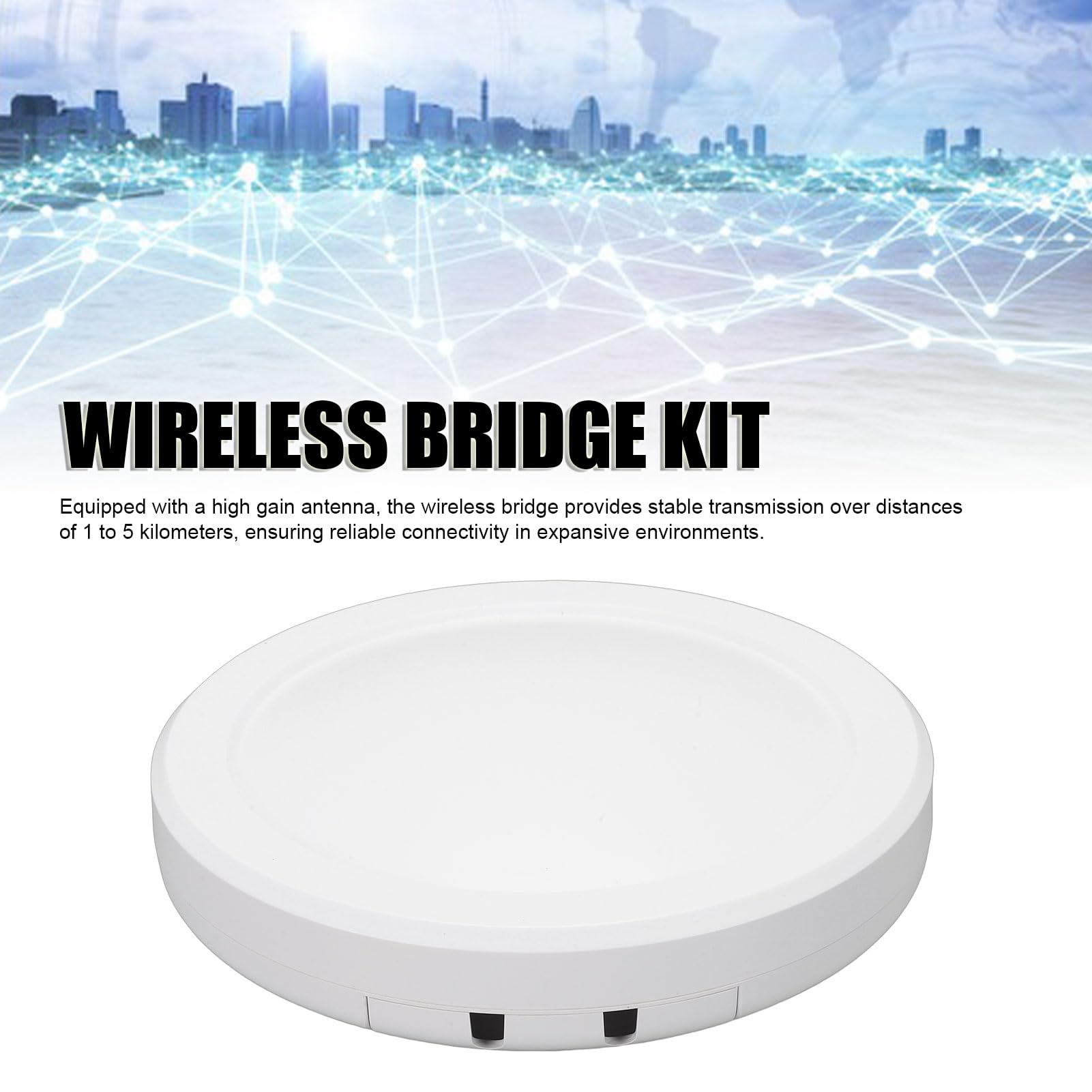 Jectse Bridge Wireless, Bridge WiFi per Esterni a Lungo Raggio 5.8G con Antenna Ad Alto Guadagno, Interfaccia di Rete a 900 Mbps, Impermeabile IP65, per modalità Client Punto di accesso.