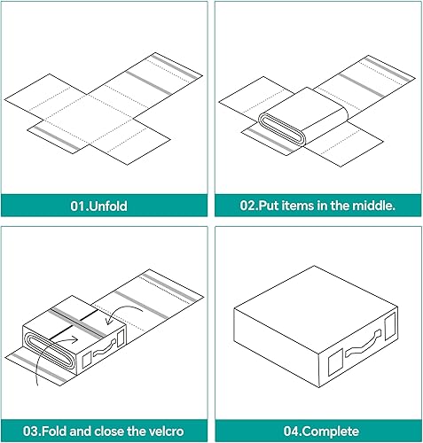 Miniatura 7 de Organizador de sábanas para organizadores y almacenamiento de ropa de cama, paquete de 4 (tamaño Queen o King) plegable para ropa de cama, ropa,