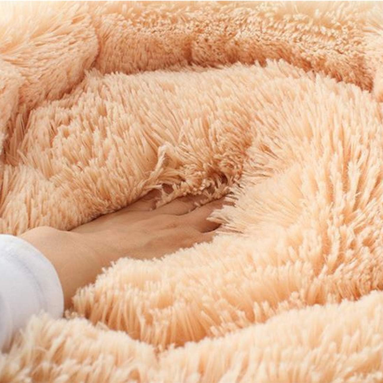 huraty Pet Dog Bed Plush Calming Bed, Fluffy Donut Round Pet Beds for Small Medium Large Dogs Cats, Anti-Slip & Anti-Anxiety, 28 Inch for Puppy and Kitties, Apple Green, L