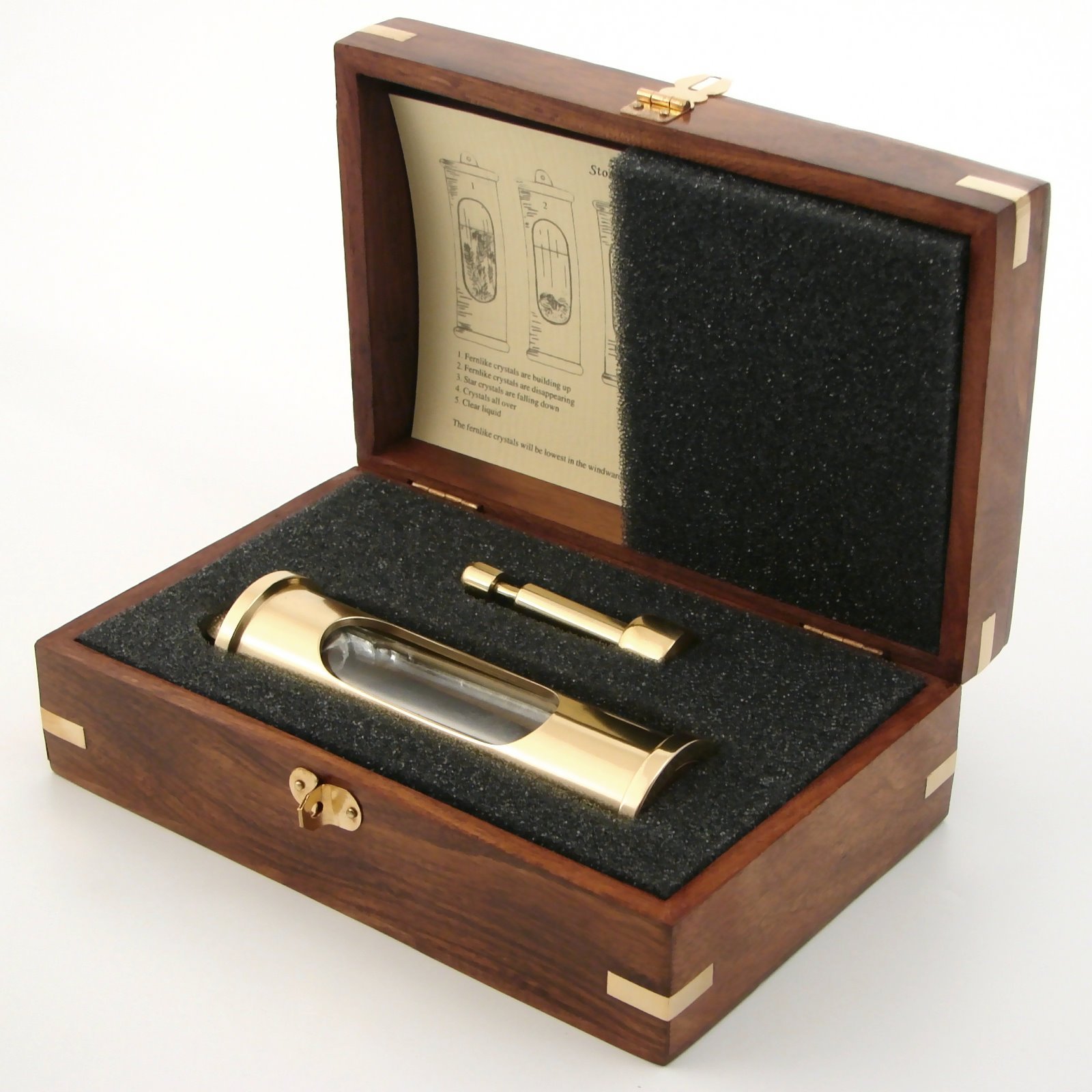 Delite E.S.Sörensen Sturmglas Messing poliert, Barometer mit Wandhalterung