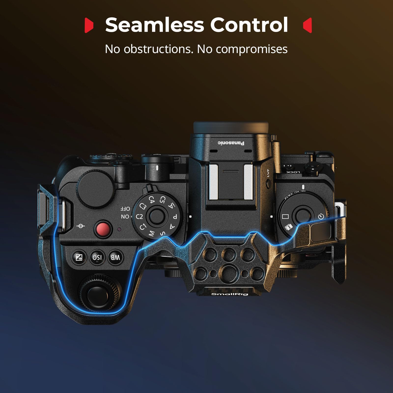 SMALLRIG Kit Gabbia Protettiva Completa per Panasonic S1R II/S1 II/S1 IIE, con Maniglia Superiore e Morsetto per Cavi, Piastra a Sgancio Rapido Integrata per Arca-Swiss, Attacco a Slitta - 5503