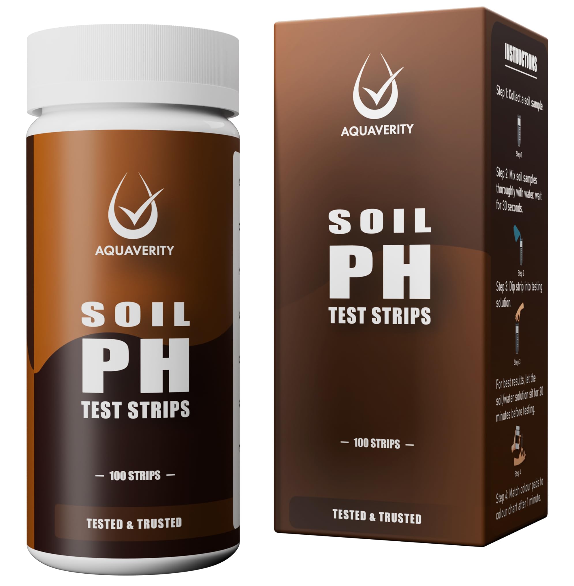 Kit de prueba de suelo: 100 tiras de prueba de pH del suelo (rango 3-9) pruebas de pH rápidas y precisas para jardín, césped y plantas | Tiras probadoras de pH fáciles de