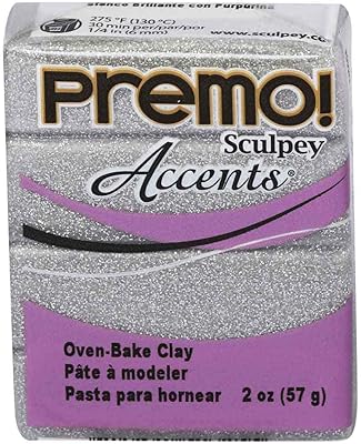 Polyform 429562 Premo Sculpey Accents Polymer Clay - White Gold Glitter