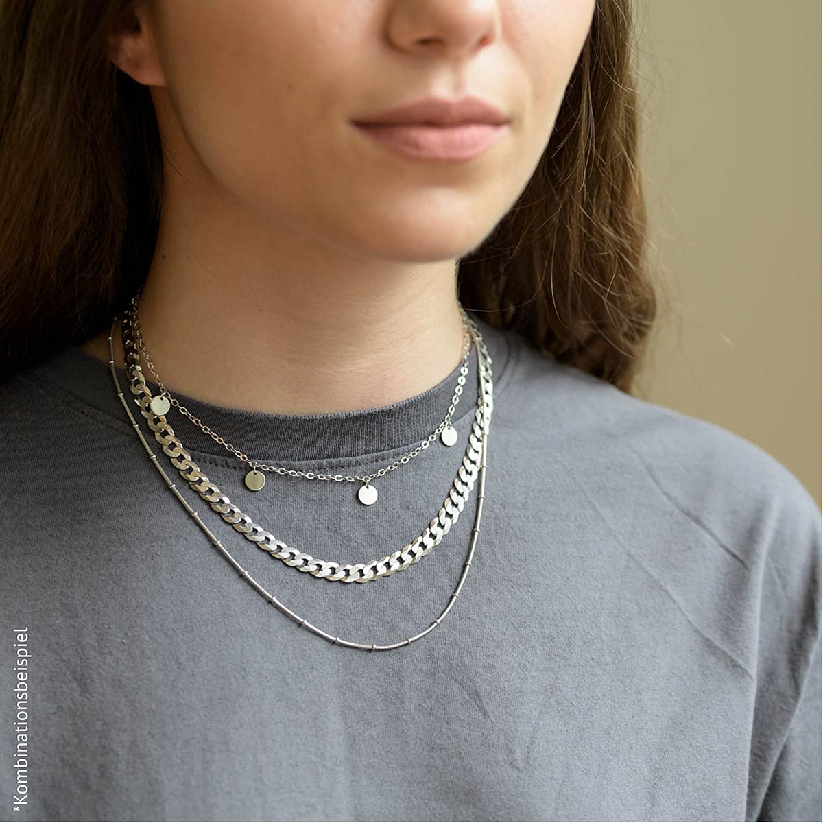 Massive Herren Panzerkette Silber 925 flach 6mm rhodiniert K79
