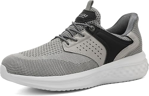 ANALEAF Men's Hands Free Slip-in Shoes Walking Shoes Running Sneakers Grey