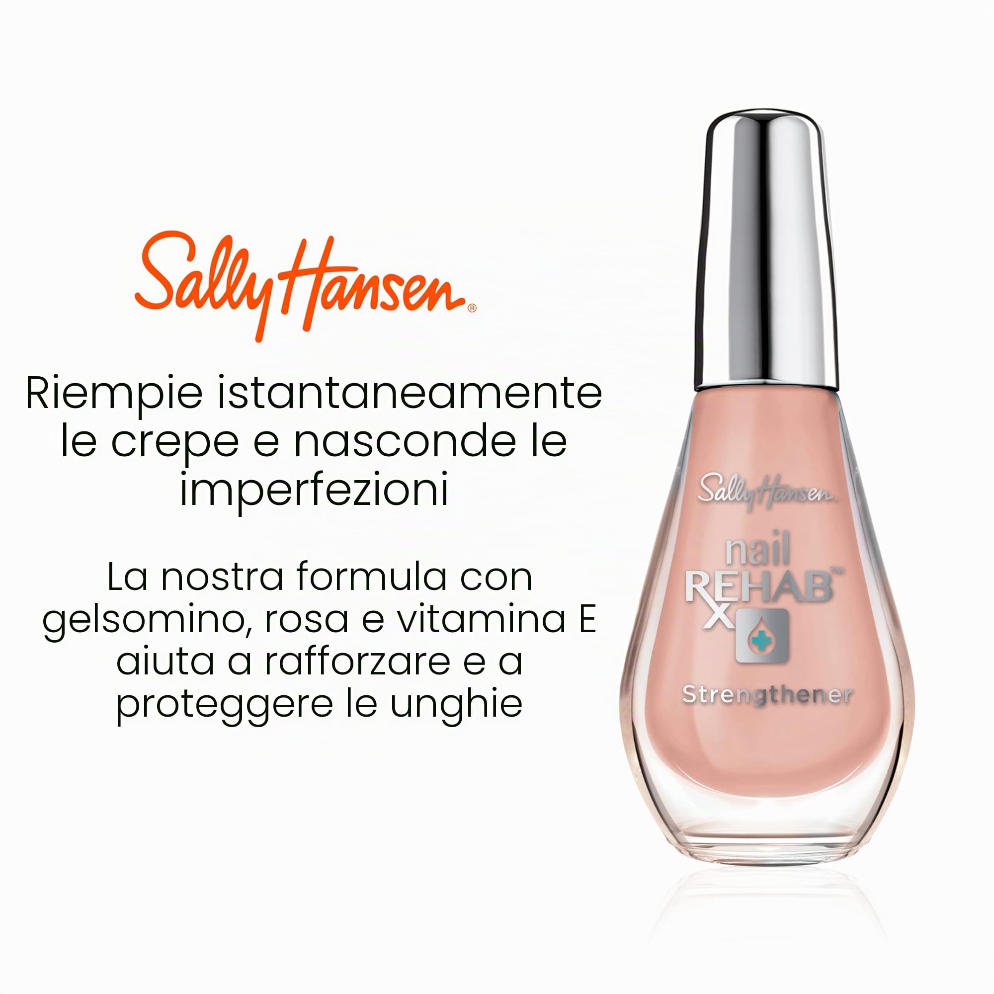 Sally Hansen Trattamento Rinforzante Intensivo Nail Rehab per Unghie Ultra Danneggiate, 10 ml