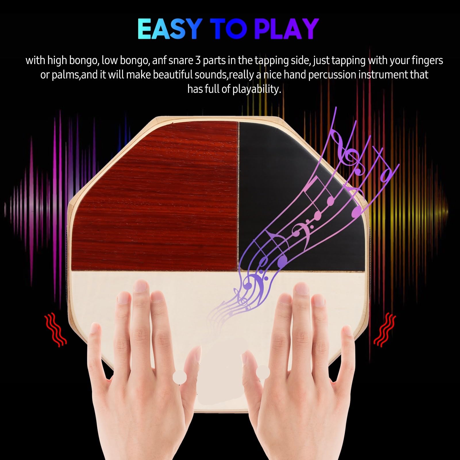 Cajon Cajon Tamburo a mano Strumento a percussione con borsa for il trasporto Portatile for viaggi all'aperto Campeggio
