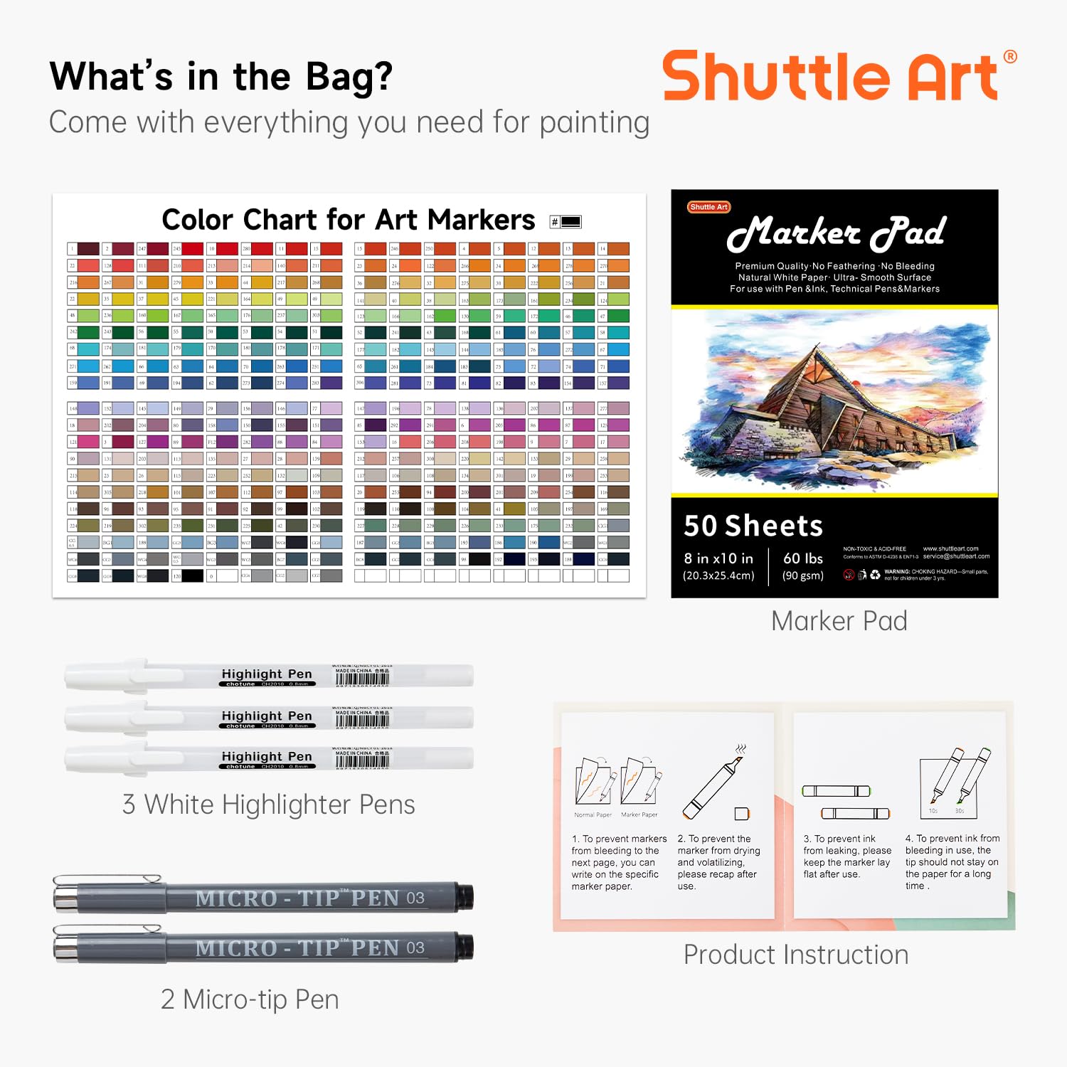 Shuttle Art Alkohol Marker Set, 240 bunte doppelseitige Alcohol Marker Stifte Set mit Blender, Markerblock, Etui, Twinmarker Stifte für Kinder, Erwachsene, Alkohol Stifte zum Malen
