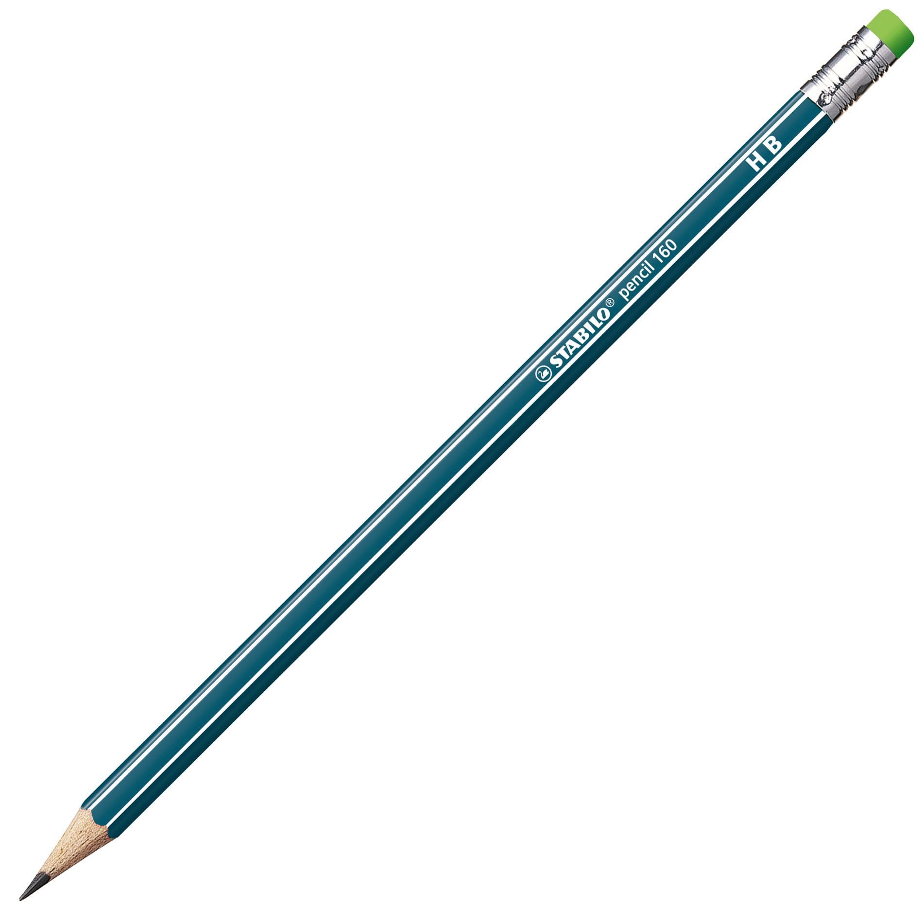 STABILO pencil 160 - Lápiz con goma de borrar (160 unidades, dureza HB)