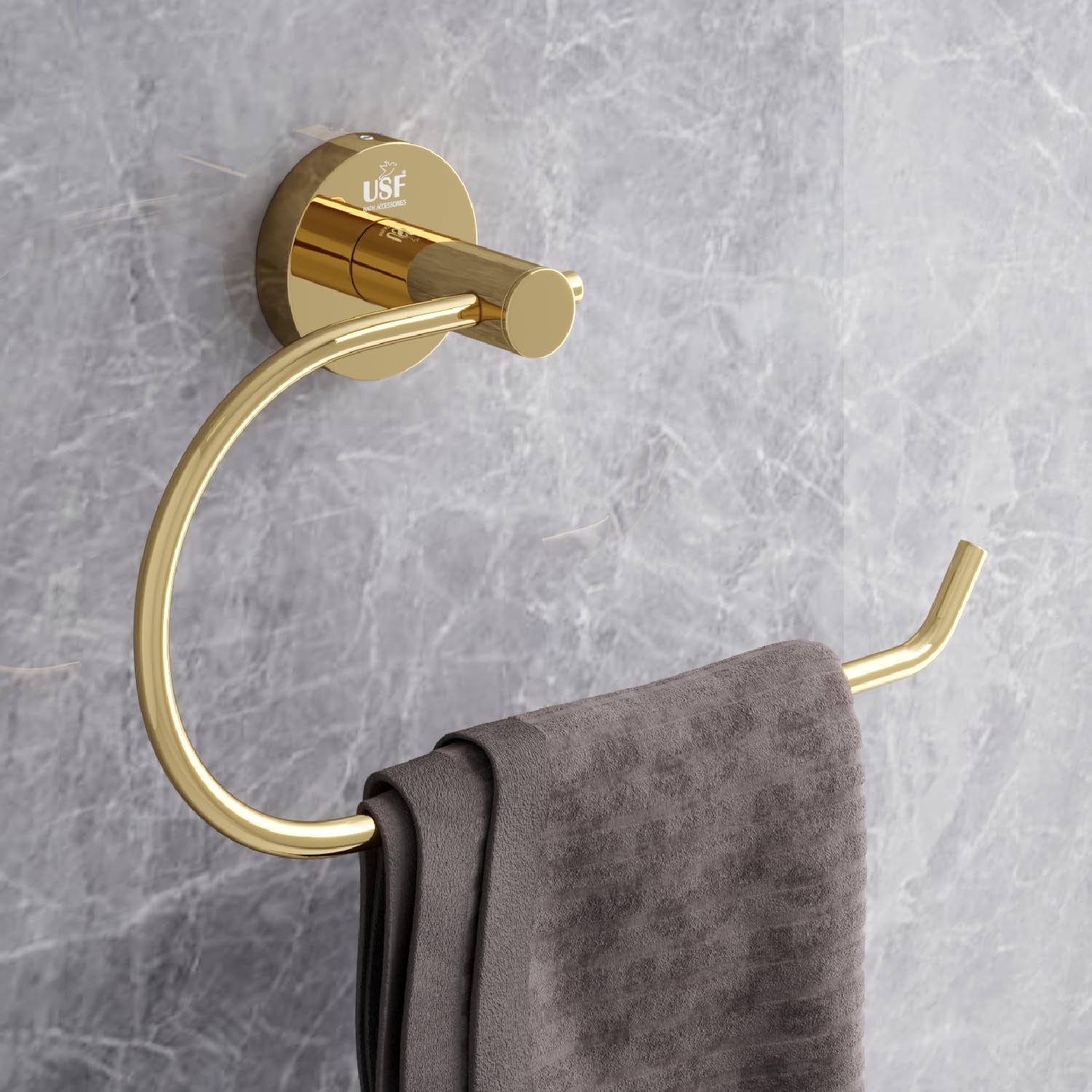 USF Towel Hanger for Wash Basin, Quality Tested 304 Stainless Steel Napkin Holder for Bathroom, Hand Towel Hanger, Towel Holder in Bathroom, Towel Ring Bathroom Accessories (Gold) 1 Piece (B0BMLVL3H9) Amazon Price History, Amazon Price Tracker