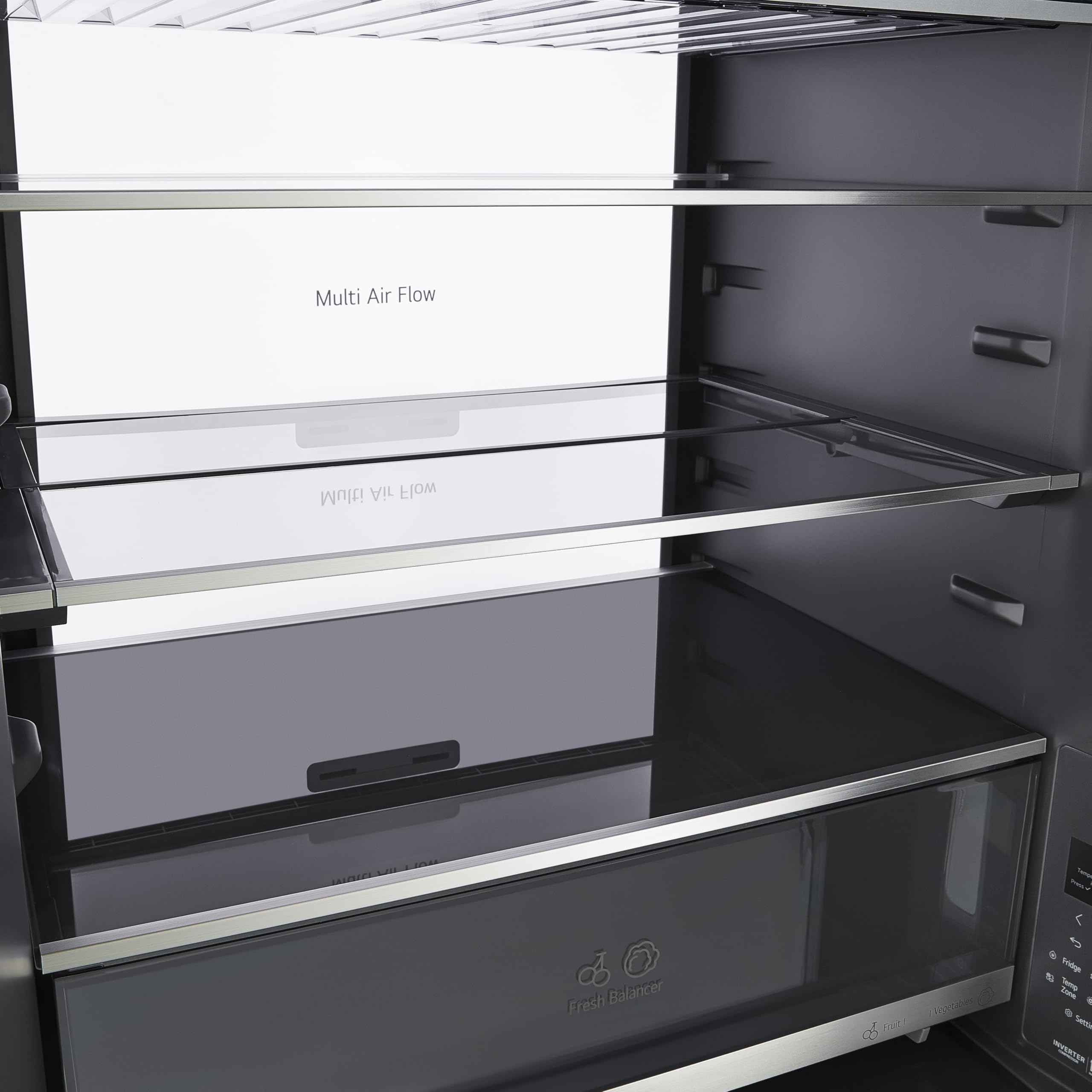 LG GBGW92GCEV Fit&Max Kühl-/Gefrierkombination (465 L, Energieklasse C) vollintegrierbar oder freistehend mit InstaView, FRESHConverter+, Total No Frost, MyBox, Schwarz