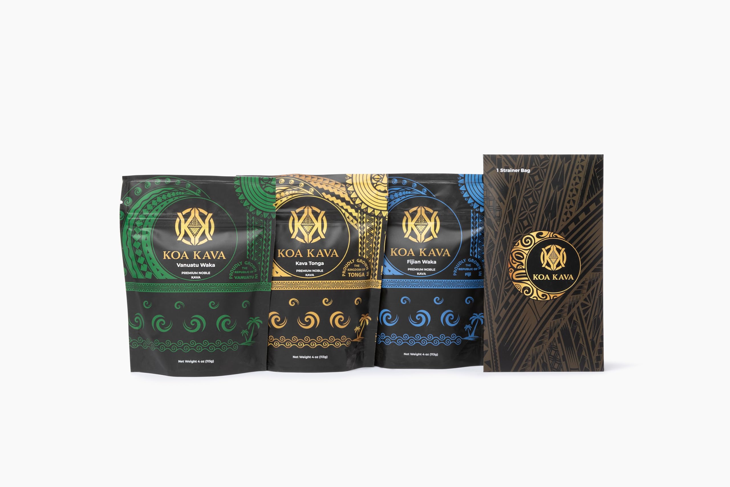 Premium Sample Kit: Medium Grind Tongan, Vanuatu Waka and Fijian Waka Kava Powder