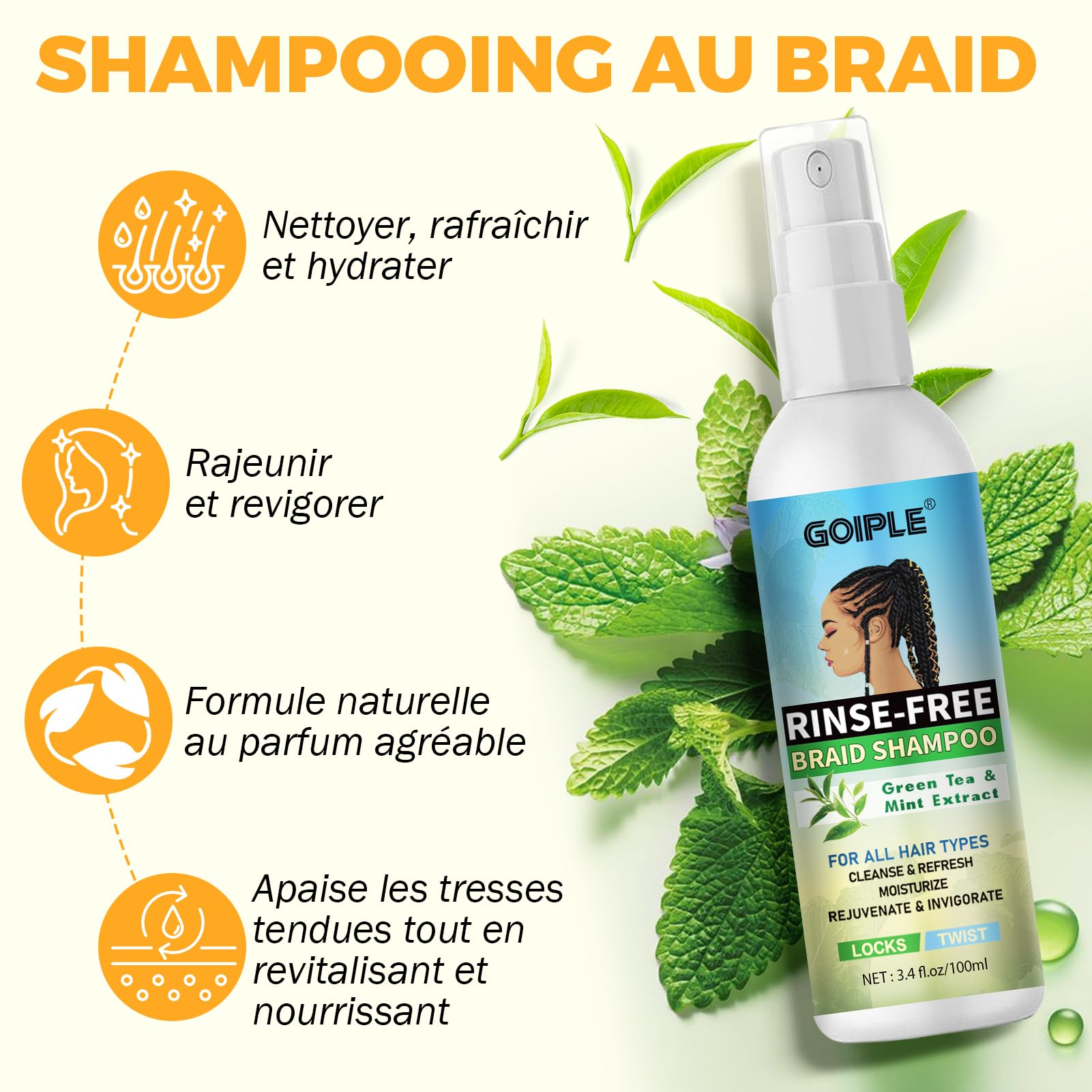 Coffret Gel Cheveux Bouclés avec Shampoing Tressé et Huile Spray – Lissant pour Twists, Locs, Tresses, Cornrows et Contrôle des Bords – Gel Cheveux Afro Kit Soin Coiffant Tressé Facile à Utiliser
