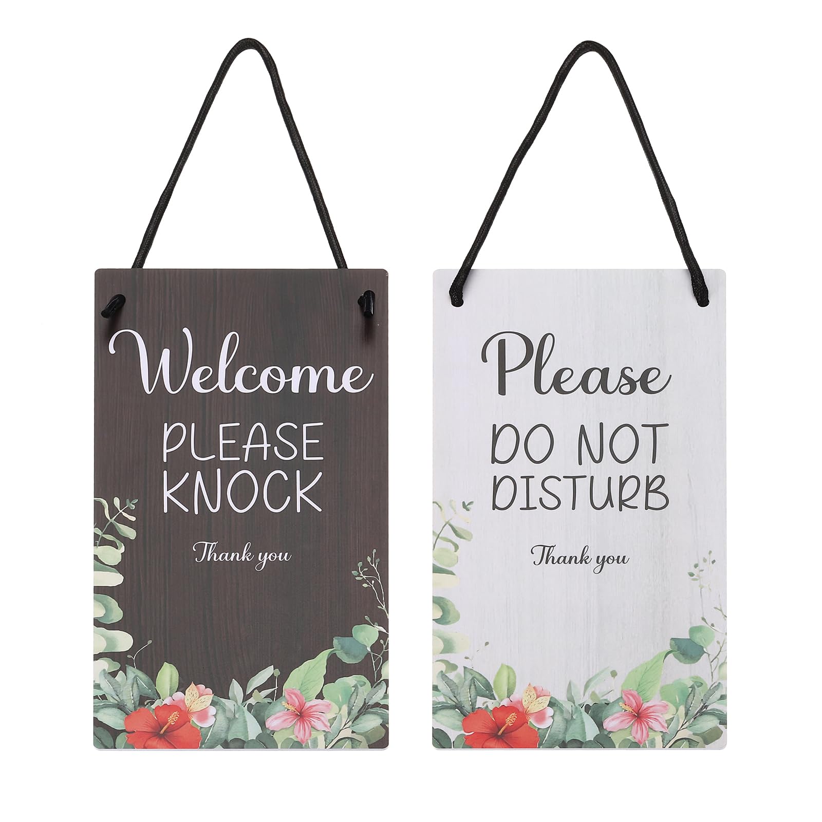PATIKIL Please Do Not Disturb Door Sign, PVC Double Sided Welcome Please Knock Door Sign Decor for Office Meeting, Session
