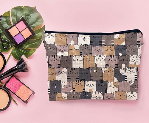 Miniatura 3 de Lacosu Divertida bolsa de maquillaje para gatos, bolsa de cosméticos pequeña con cremallera, regalos de cumpleaños para amantes de los gatos,