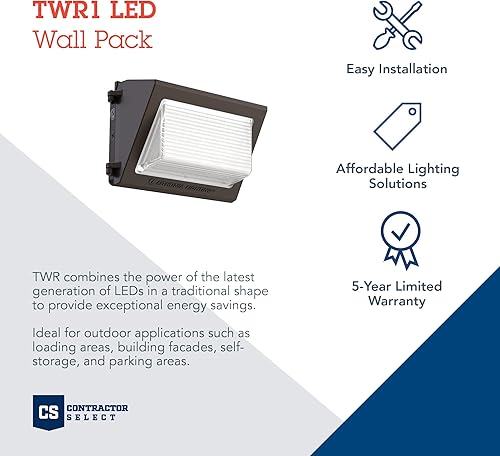 Miniatura 2 de Lithonia Lighting Paquete de luz LED de pared de 13 pulgadas, CCT seleccionable de 3 vías 3000K4000K5000K, lúmenes ajustables, fotocélula del
