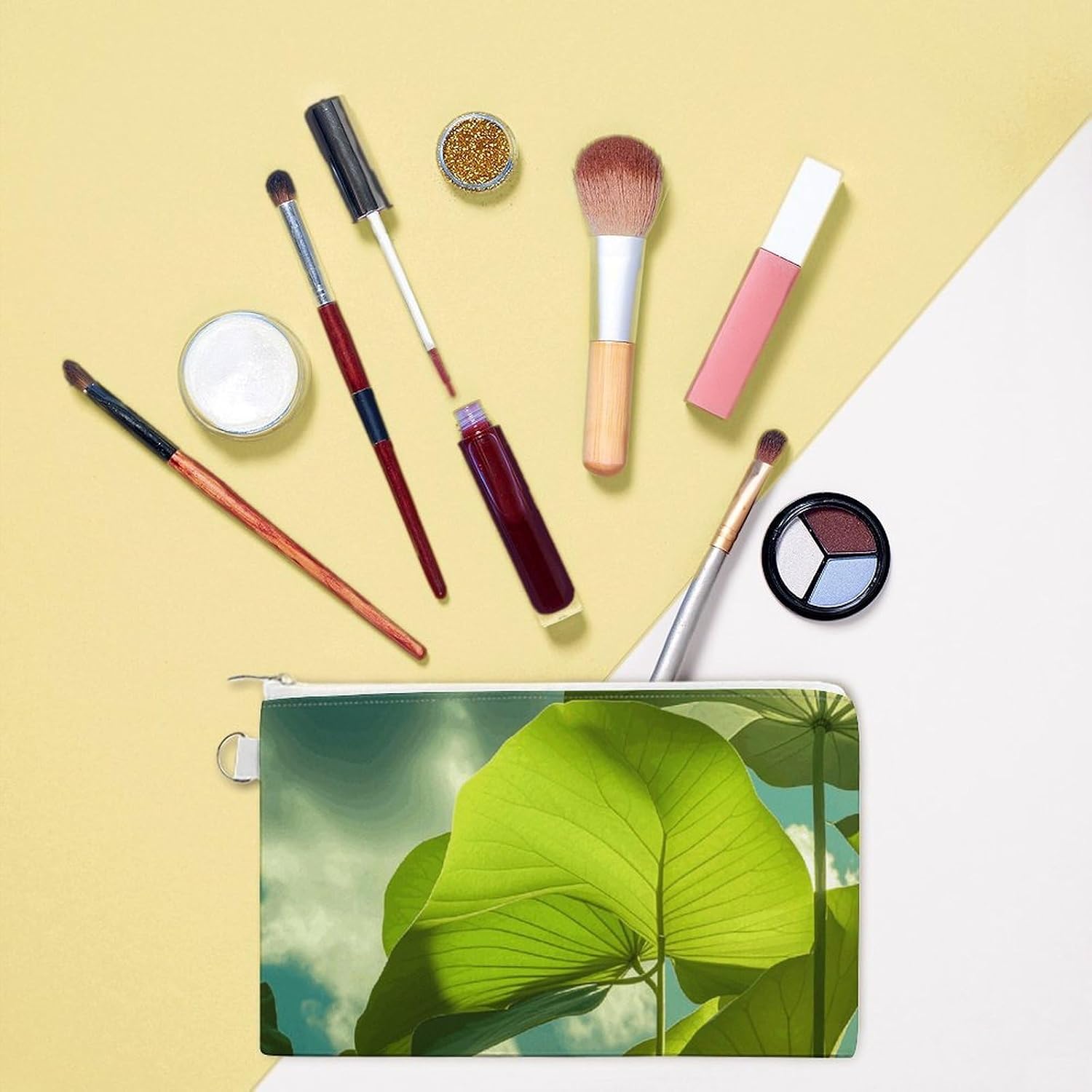 Very Leafy Coin Purse Portable Canvas Coin Pouch with Zipper Mini Coin Pocket Pouch Change Holder Slim Cash Change Wallet Lightweight Cute Coin Bag for Men Women