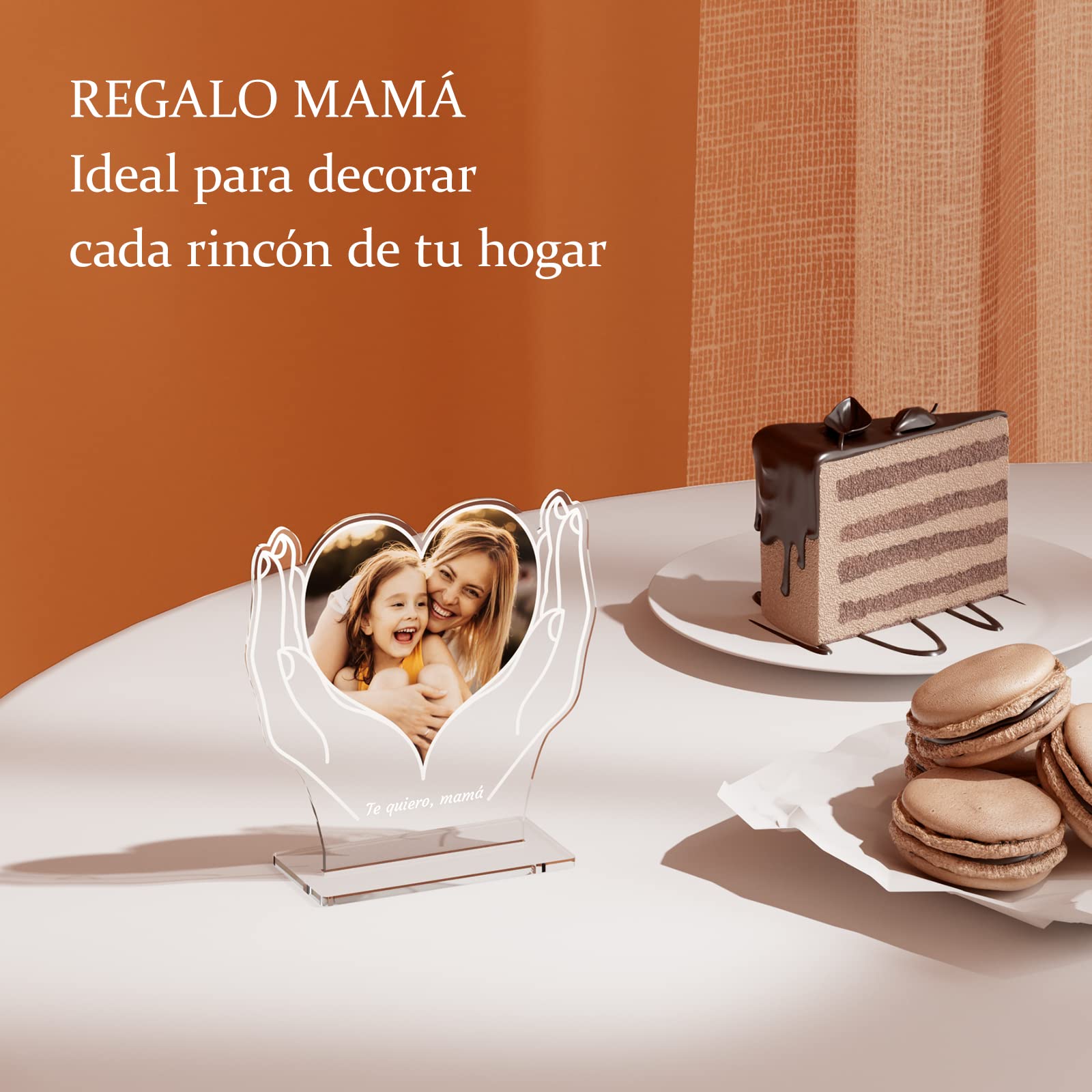 Decorazione Cuore Acrilico Per Mamma - Regalo Compleanno O Festa Della Mamma Con Messaggio